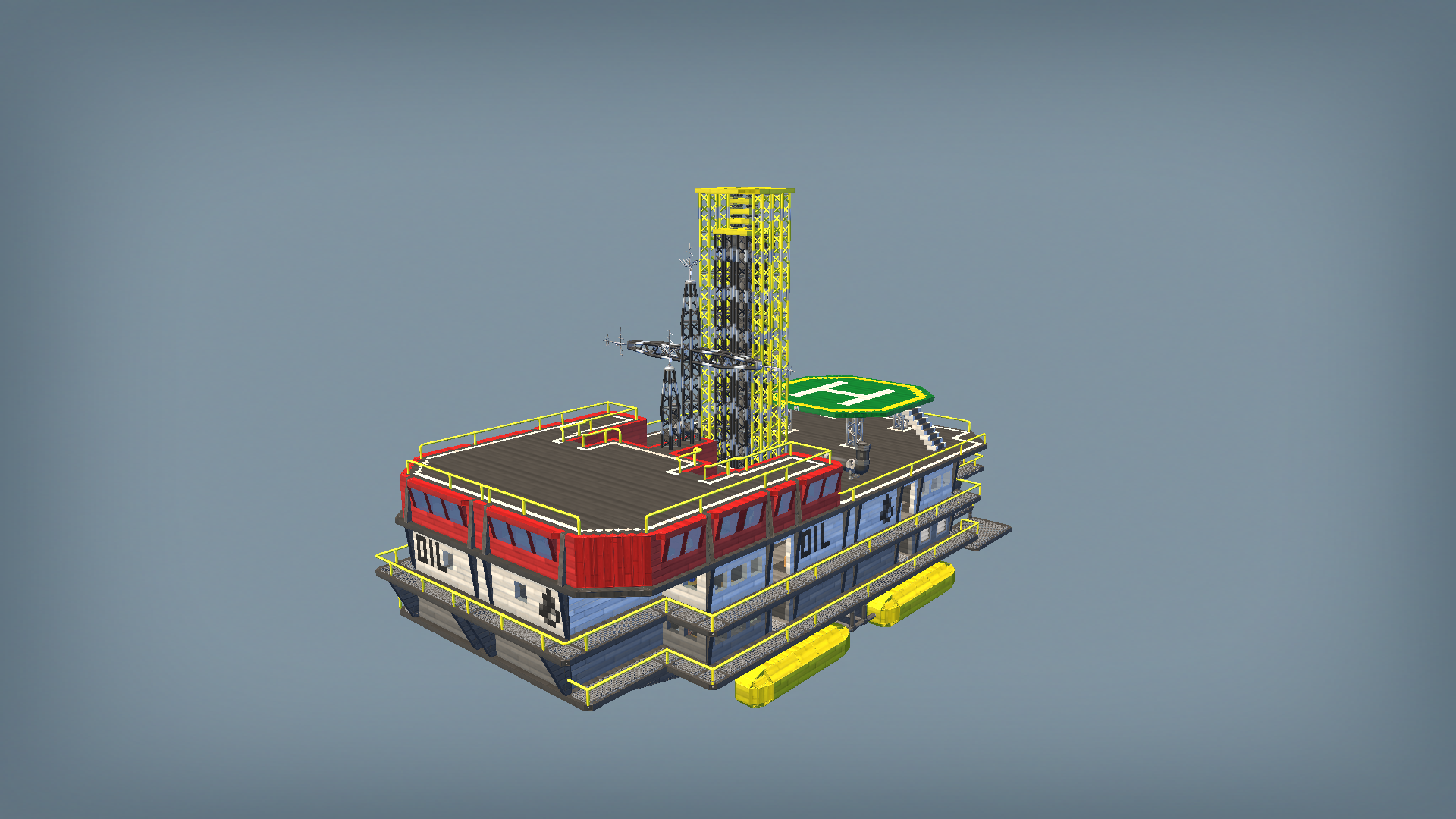 Small floating oil rig