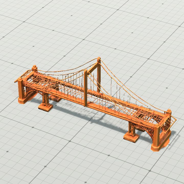 Art Deco suspension bridge