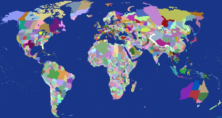 World Map - States, Provinces, Districs, Regions & Islands CONCLUDED