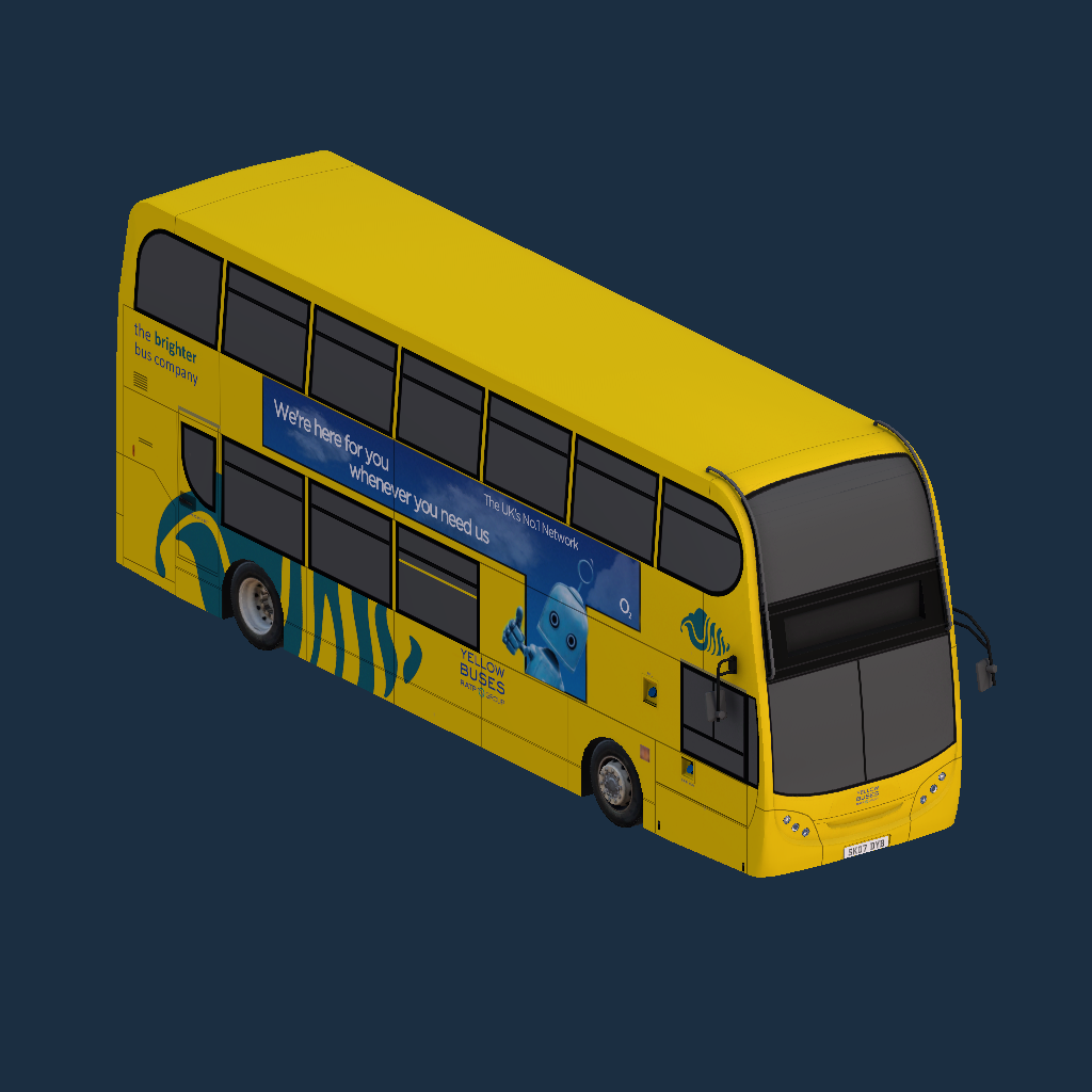 Alexander Dennis Enviro 400 Classic Yellow Buses Green Seashell - Adverts