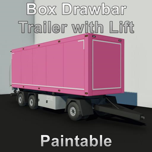 Paintable Box Drawbar Trailer with Lift [Description for instructions]