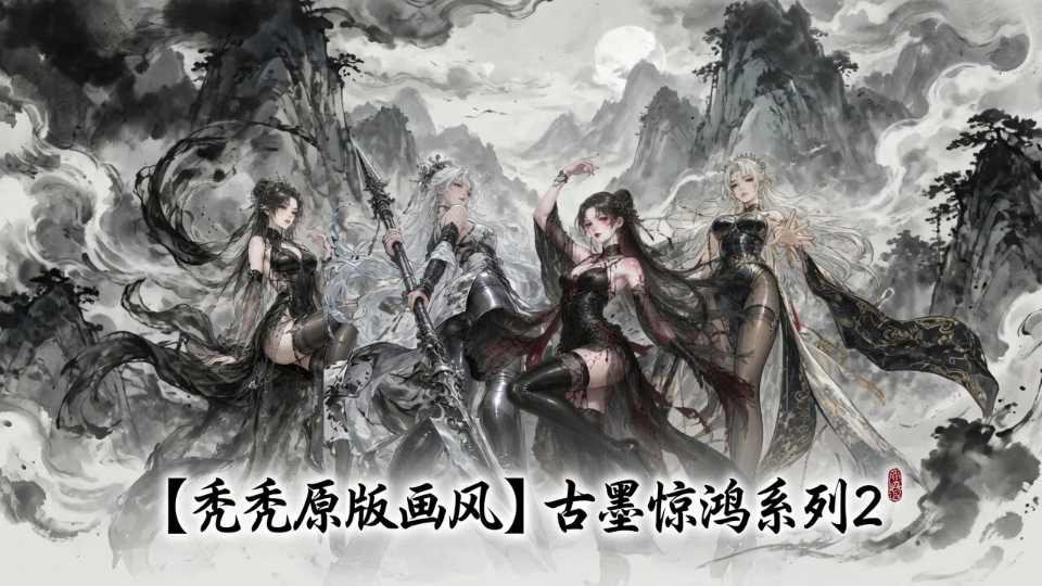 【秃秃原版画风】古墨惊鸿系列2（4*女立绘+NPC+战斗小人）