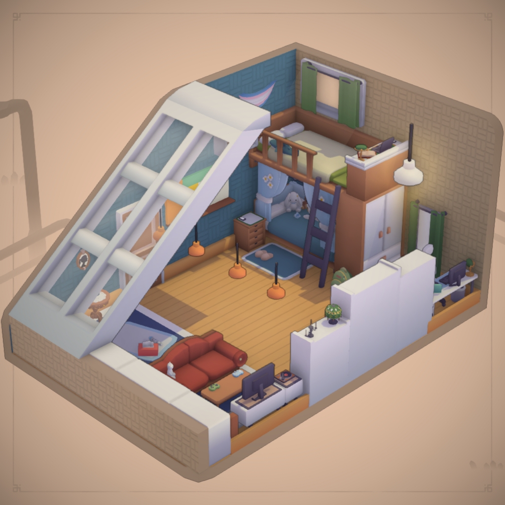 attic bedroom for 2 "roomates" V1