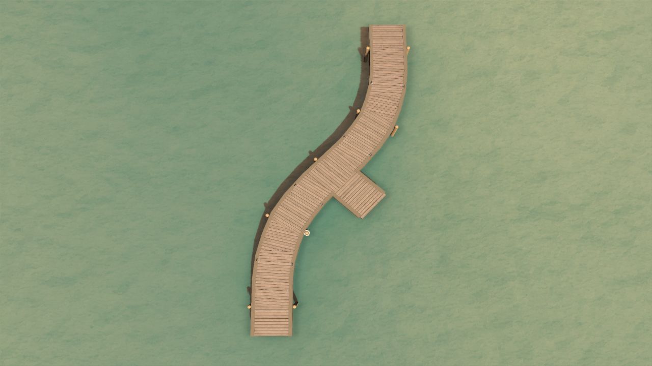 Prehistoric Resort Walkway Wavy Left Right Hut Entrance