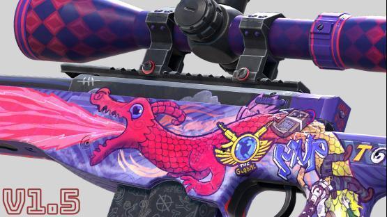 AWP | DOODLE LORE  GLITTER IRIDESCENT (1.5v danger zone)