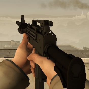 Ingram MAC-10, but cursed with AR-15 furniture on L4D1 Animations
