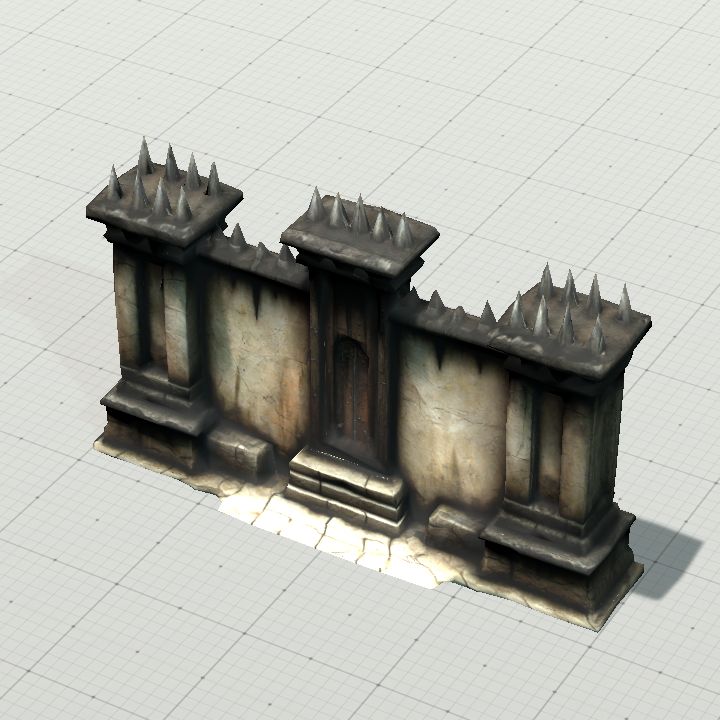 Wall Facade Stone with spikes (3)