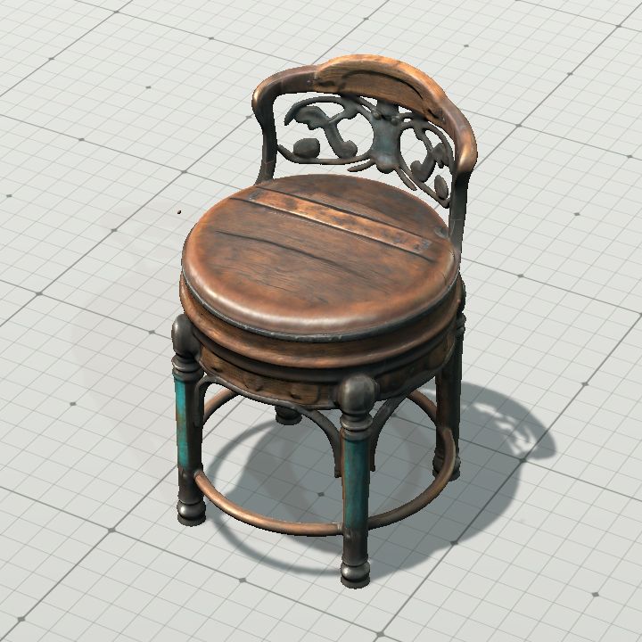 Round Ornate Metal Chair