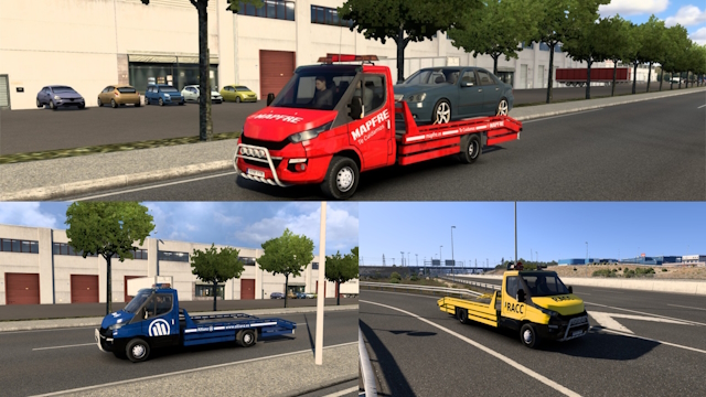 Spanish tow truck skin pack for AI traffic