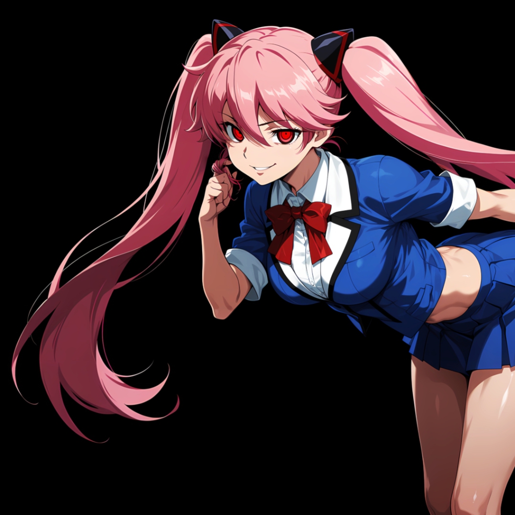 Yuno Gasai : Mirai Nikki [Future Diary] | Dark Background | Dark & Colored Versions | 4K