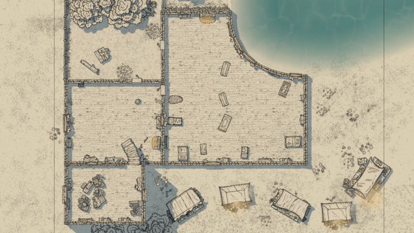 house by pond