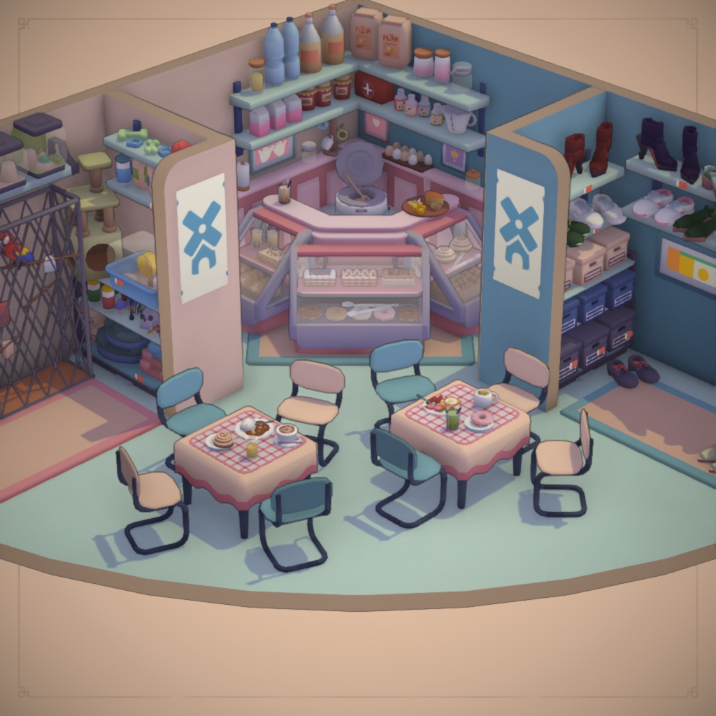 Cute mall with shoe shop