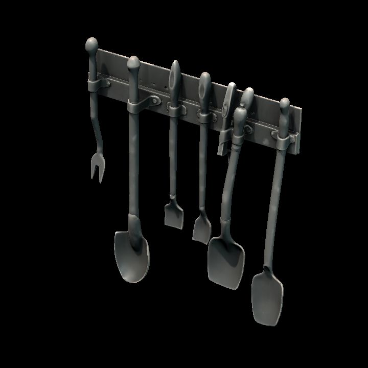 Blacksmith Tool Rack Shovels 2