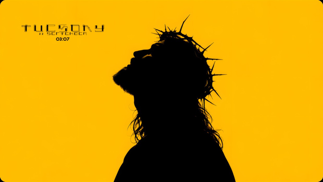 Jesus and a yellow background
