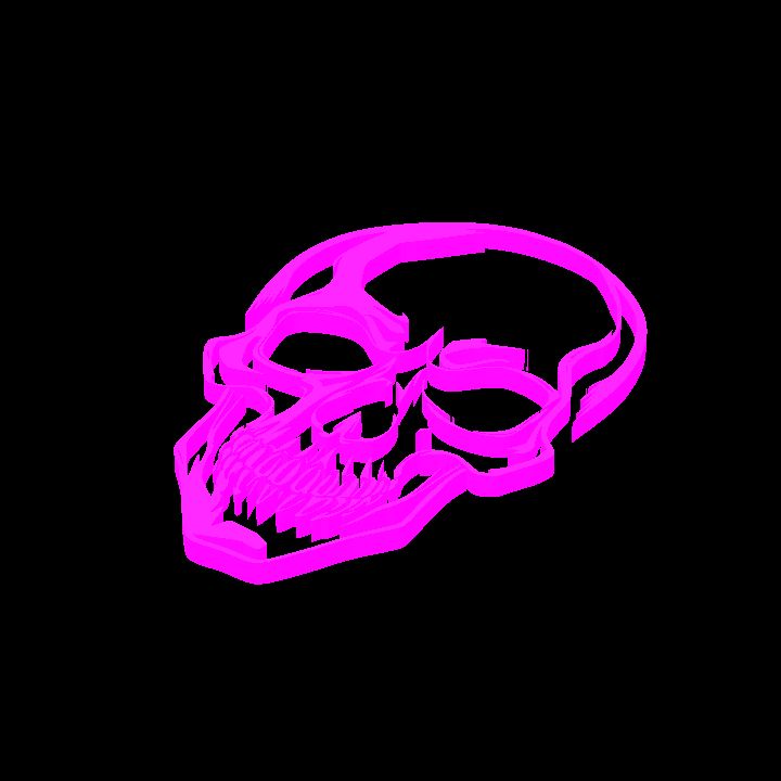 A glowing sigil - pink skull