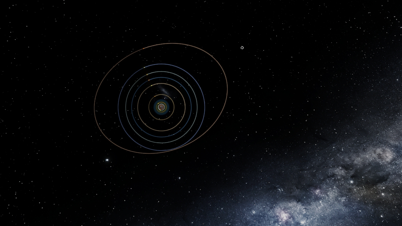 Solar system (4.5 billion years ago, during the collision of Earth and Theia)