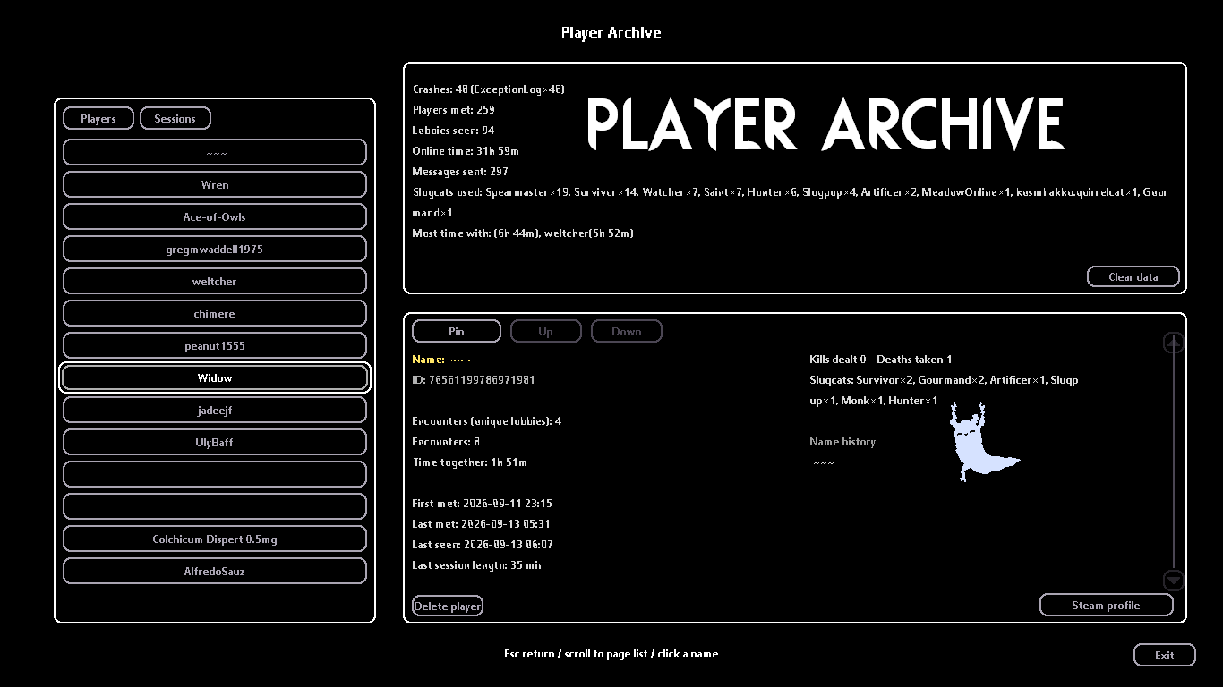 Player Archive preview
