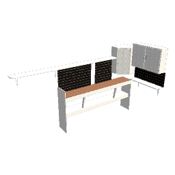 Garage Workbench with Cabinets, Shelves, & Slatboards