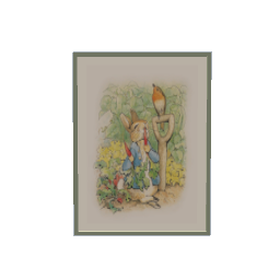 Peter Rabbit -picture 60 x 80 cm sage green frame