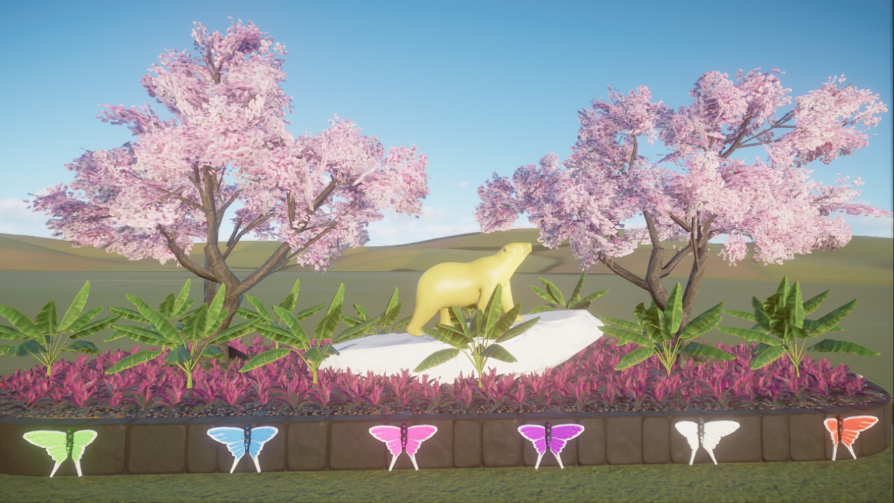 Butterfly Flowerbed And Lights