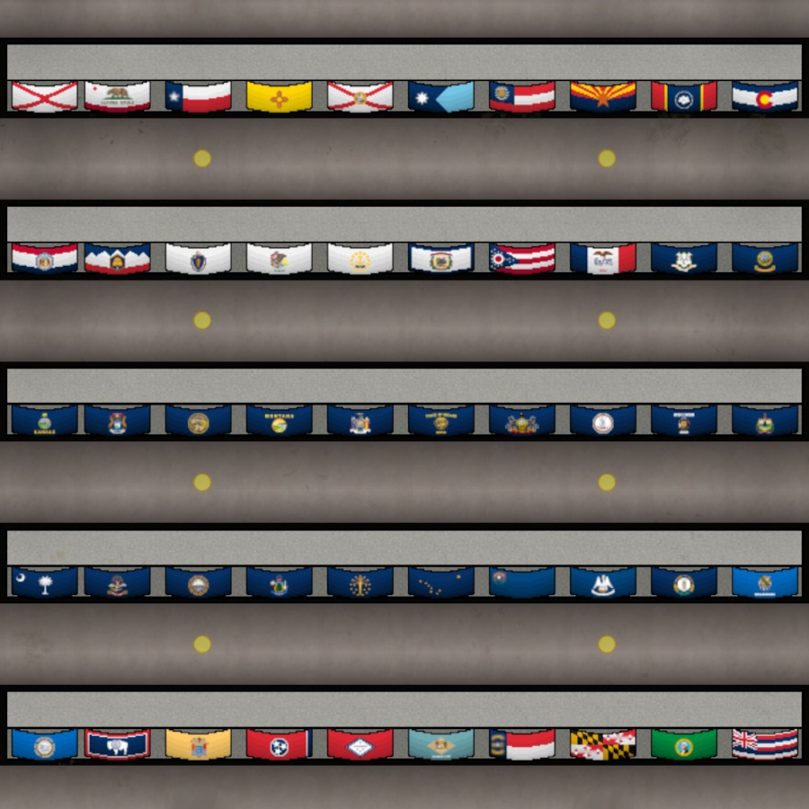 USA States Flags (Wall)