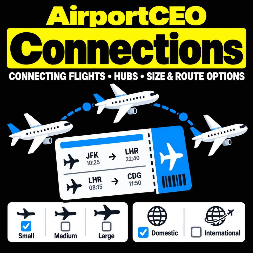 Connections — Connecting Flights, Hubs, Size & Route Options