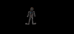 Destructble human with skeleton.