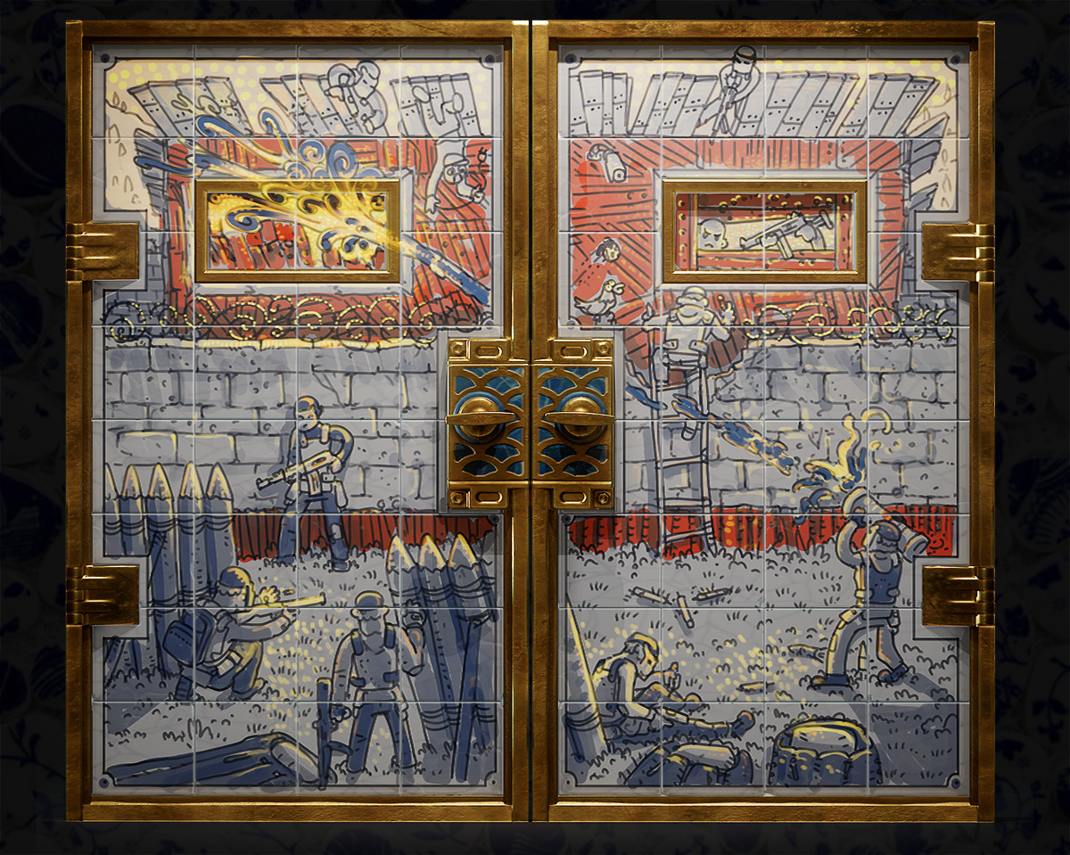 Porcelain Armored Double Door