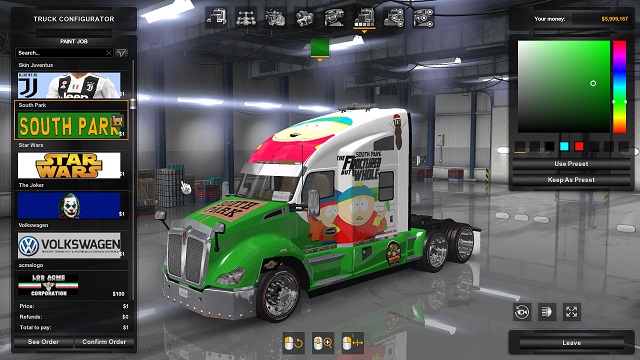 South Park For kenworth t680, peterbilt Viper and VOLVO