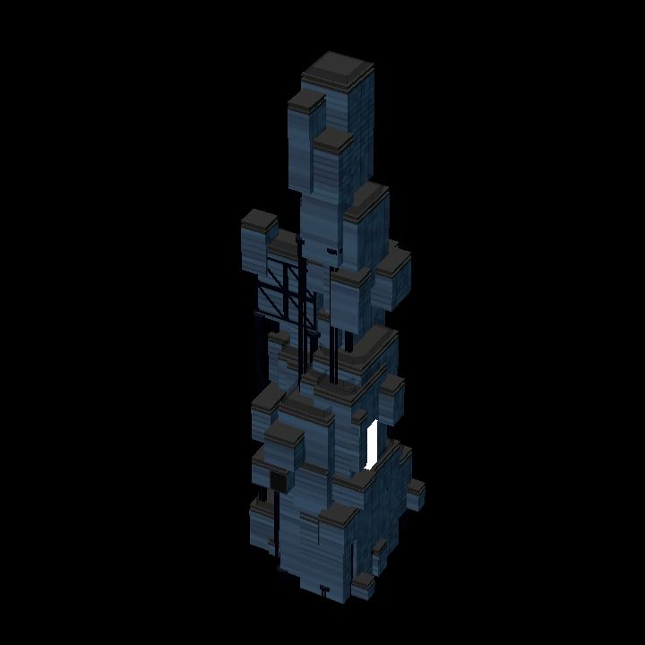 Low Poly Scifi Towers C 2 