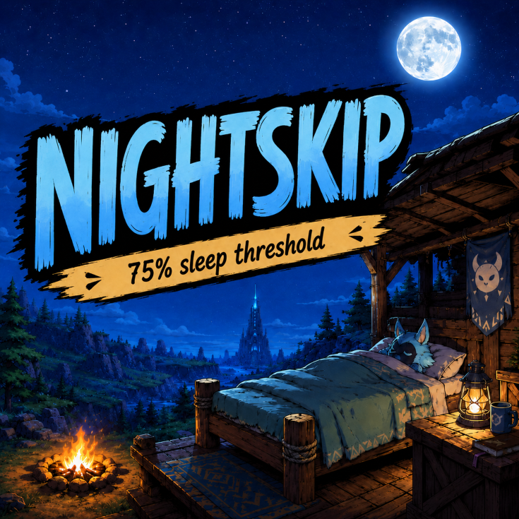 NightSkip - 75% Sleep Threshold