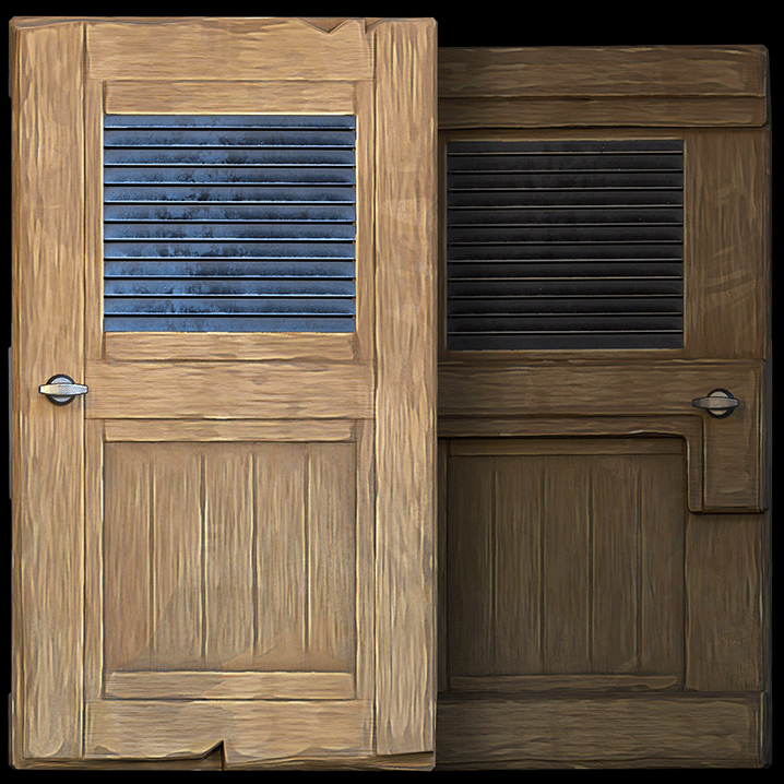 Saloon Louvers | Wooden Door (Transparency)