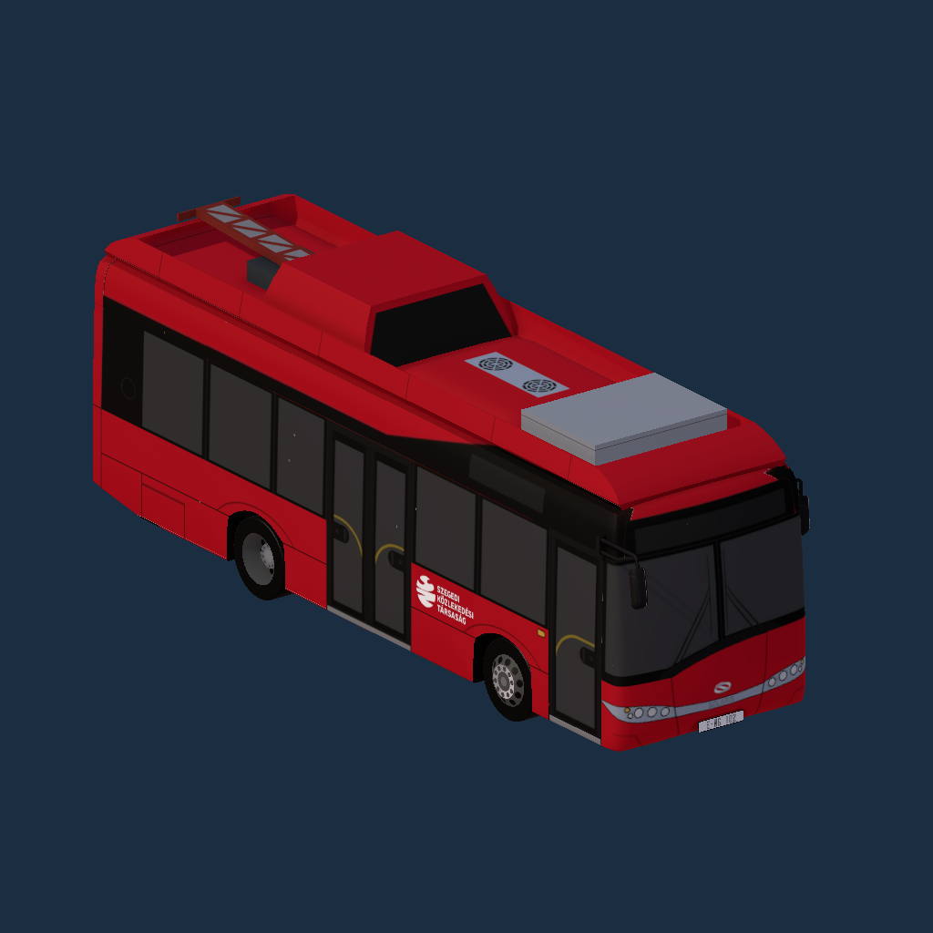 Solaris Urbino 8,9LE Electric (III) SZKT logó Piros(Red)