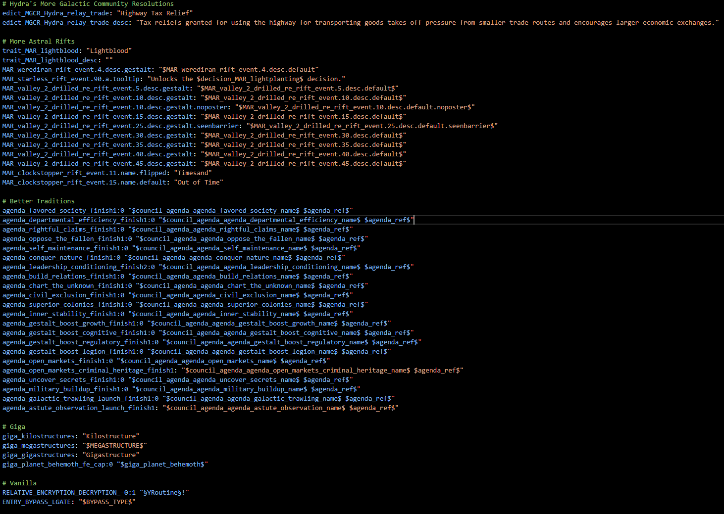 Various localisation fixes