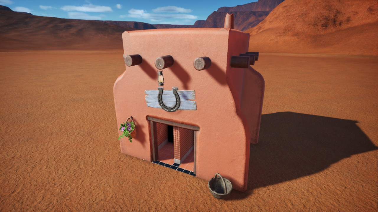Red Adobe Outhouse
