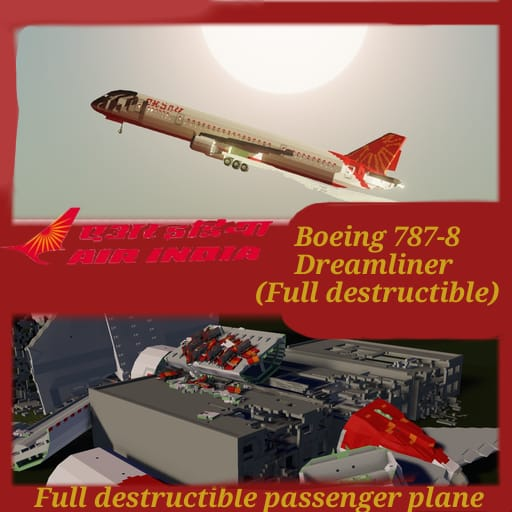 Boeing 787-8 Dreamliner Air India (full destructible)