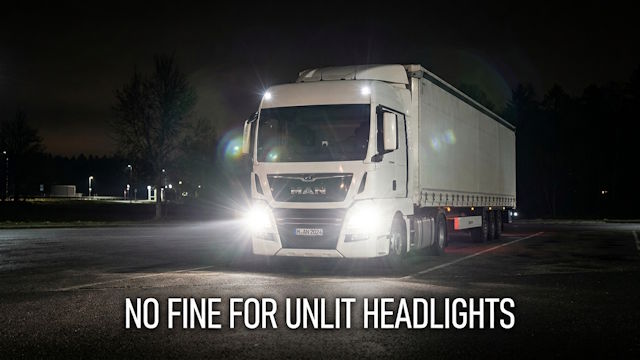 No fine for unlit headlights