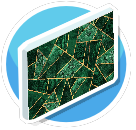 Green triangle canvas