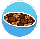 Oval brown and Tan spheres rug