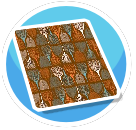 Teal and brown geometric rug