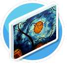 Blue and Orange canvas