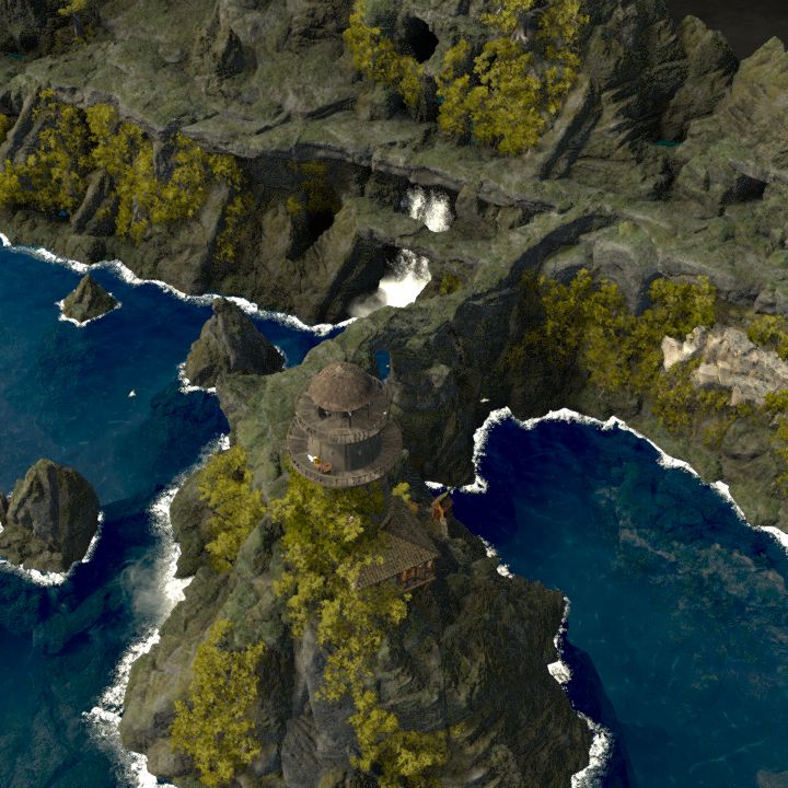Lighthouse and pirate cave