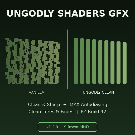 Ungodly Shaders GFX - Clean & Sharp + Max AA + Clean Trees [Build 42]