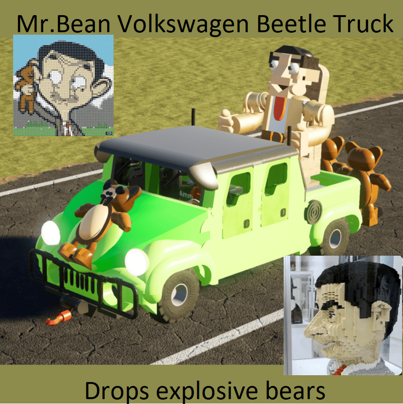 Mr.Bean Beetle truck drop bears explosives