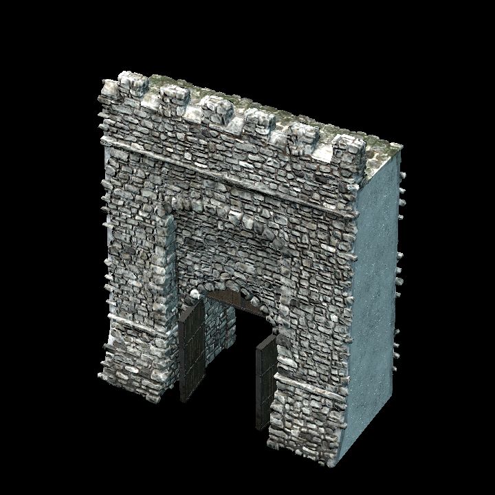 Modular medieval wall set 1 full-open