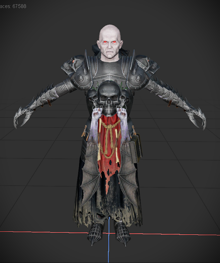 Mannfred von Carstein Reskin Bald, red eyes -MM