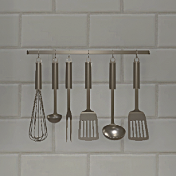 Hanging kitchen utensils
