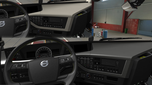 Volvo FH4 with gray color of the dashboard