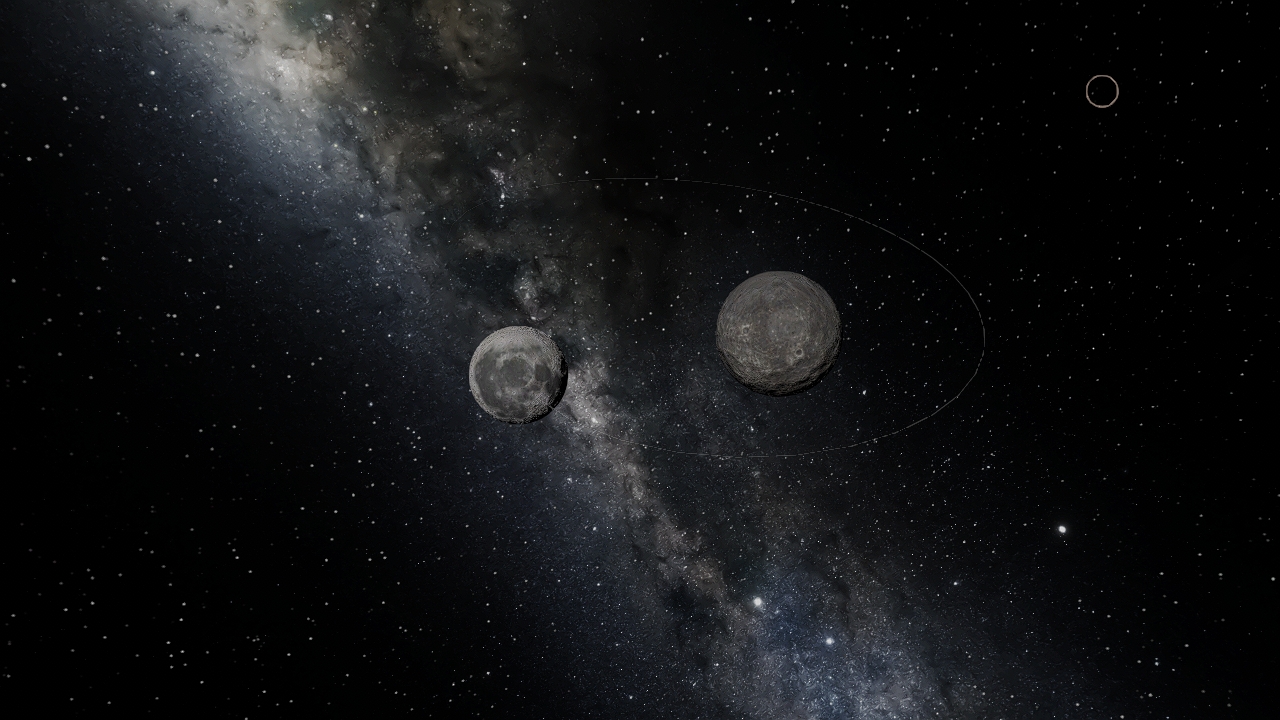 Moon and Mercury binary orbit
