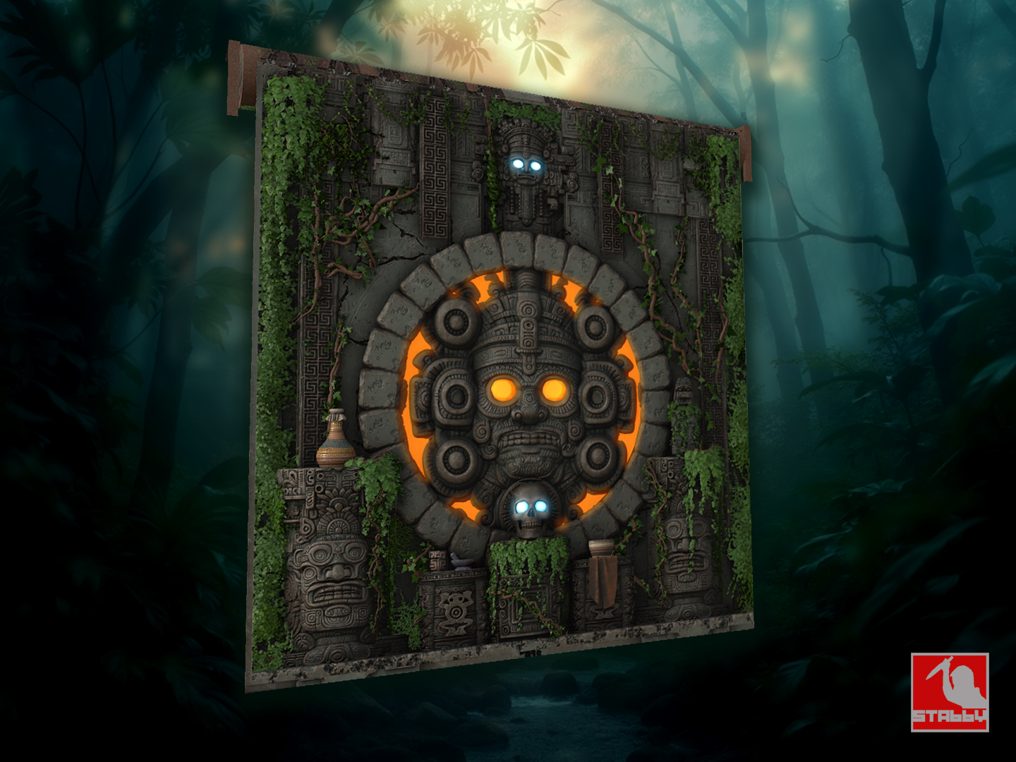 Forbidden Mayan Temple Garage Door thumbnail 2